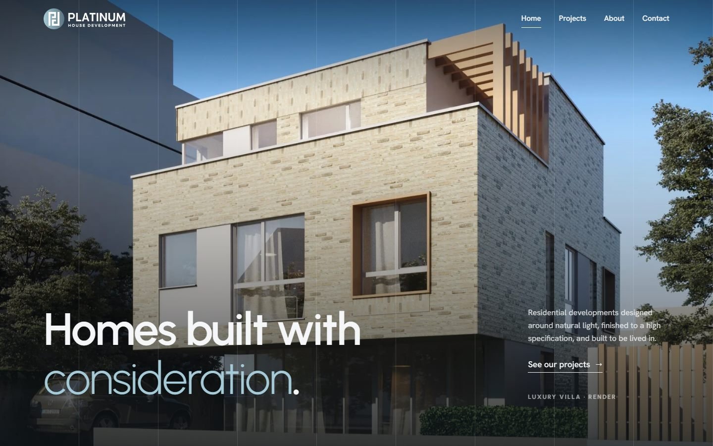 Platinum House Development homepage